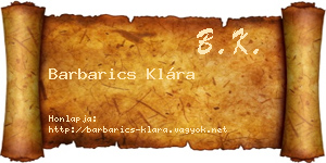 Barbarics Klára névjegykártya